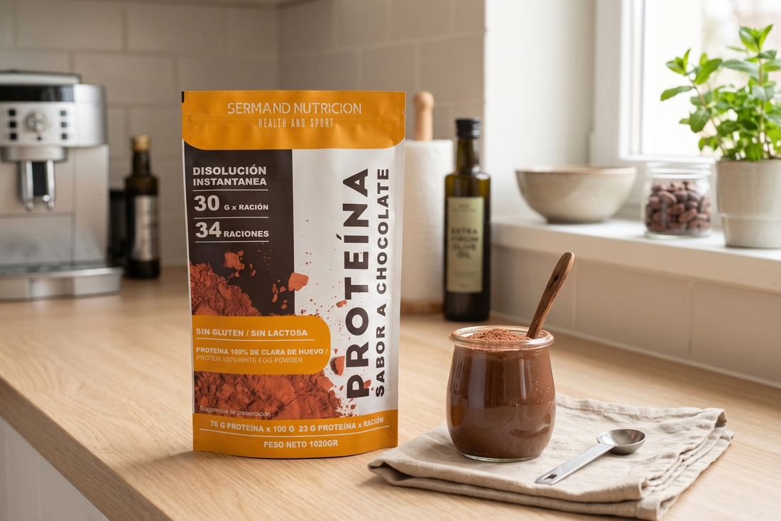 Yogur proteico de chocolate: snack alto en proteína con 2 ingredientes