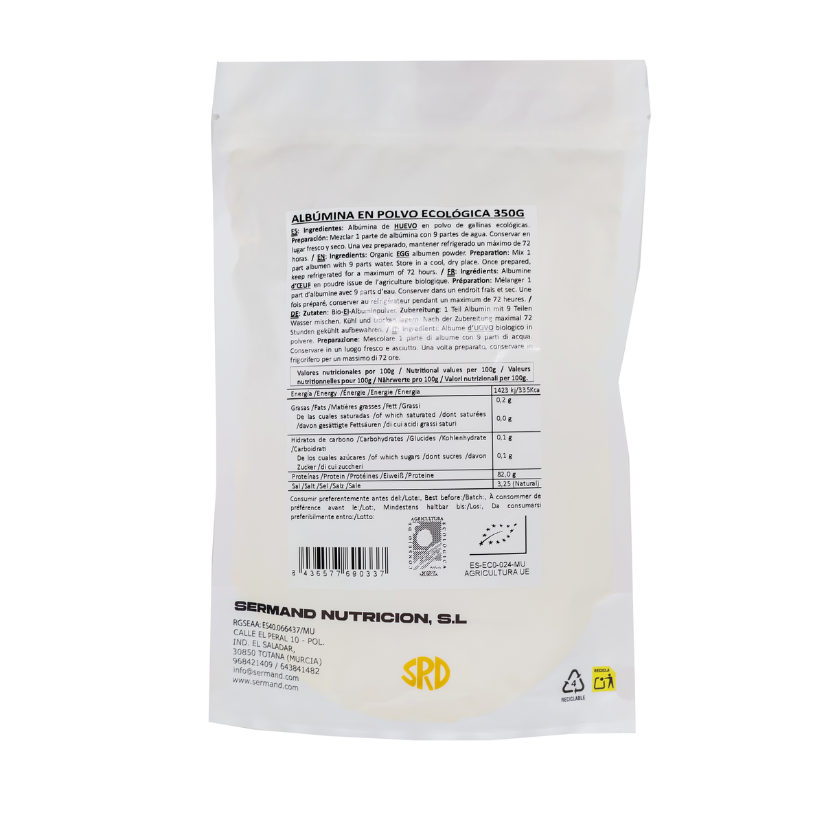 Organic Egg Albumen Powder