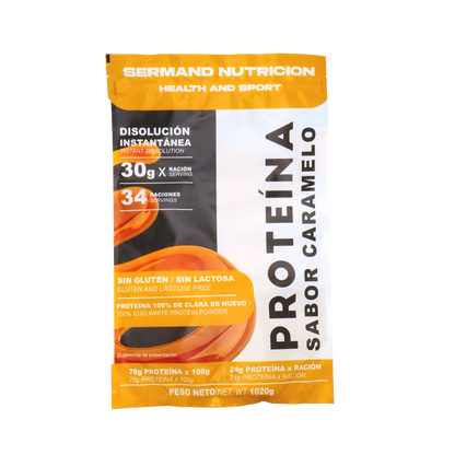 Proteína en polvo sabor caramelo