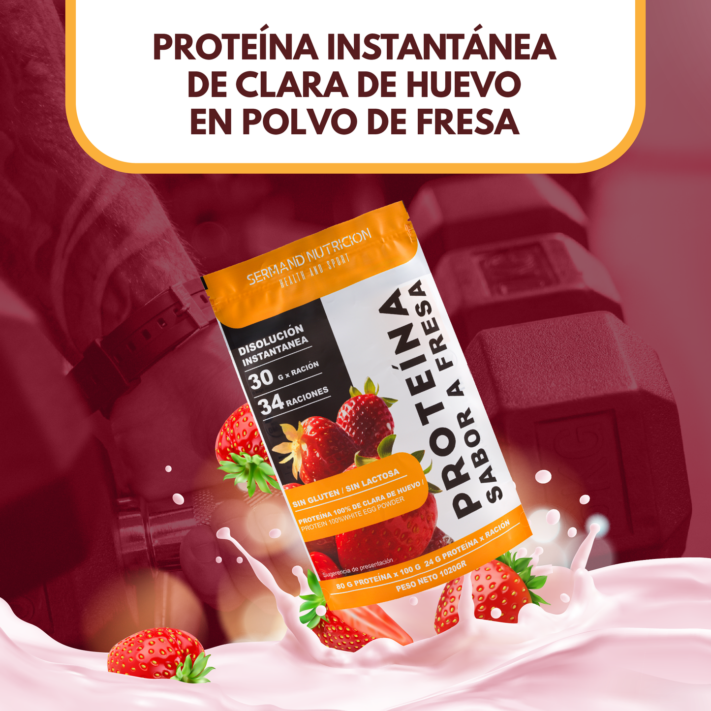 Proteína en Polvo Sabor Fresa