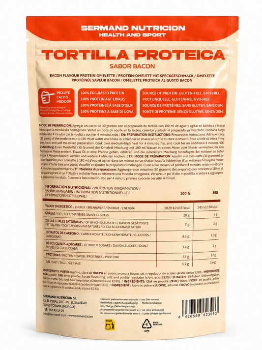 Tortilla Proteica Sabor Bacon