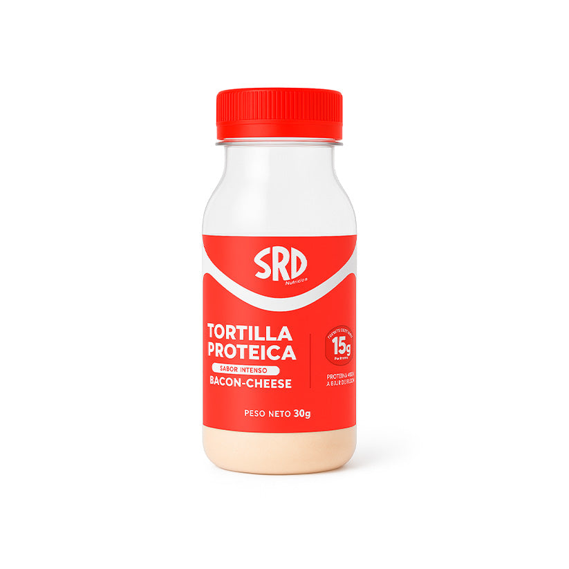 Botella individual de preparado para Tortilla Proteica Sermand sabor Bacon-Cheese con 15g de proteína