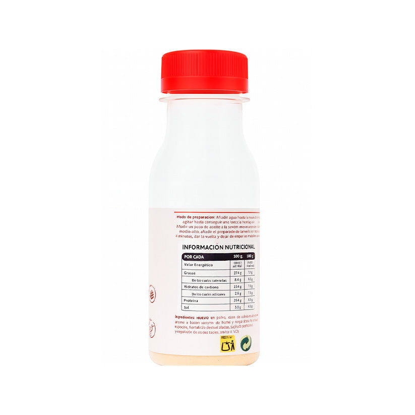 Instrucciones y modo de preparación de la Tortilla Proteica Sermand añadiendo agua directamente en la botella
